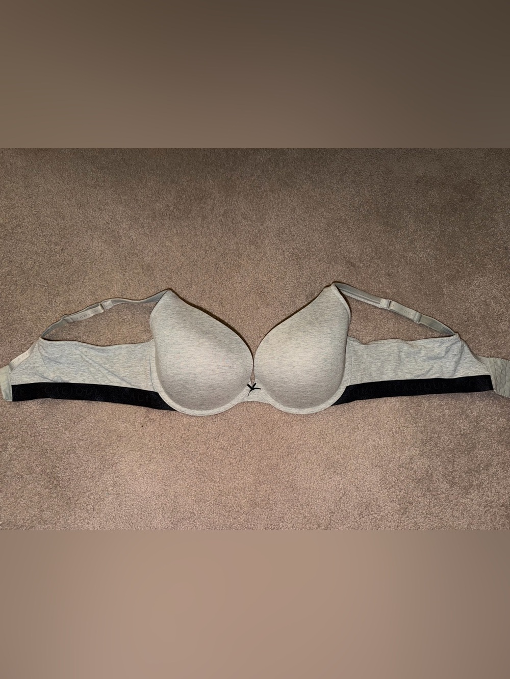 Cacique grey cotton boost plunge underwire bra size 46D